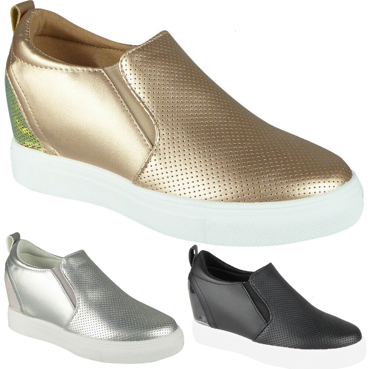 womens hidden wedge trainers